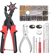 Leather Hole Punch Set, Kamtop 240 PCS Leather Double Cap Rivets with 1 PCS Heavy Duty Punch Plie...
