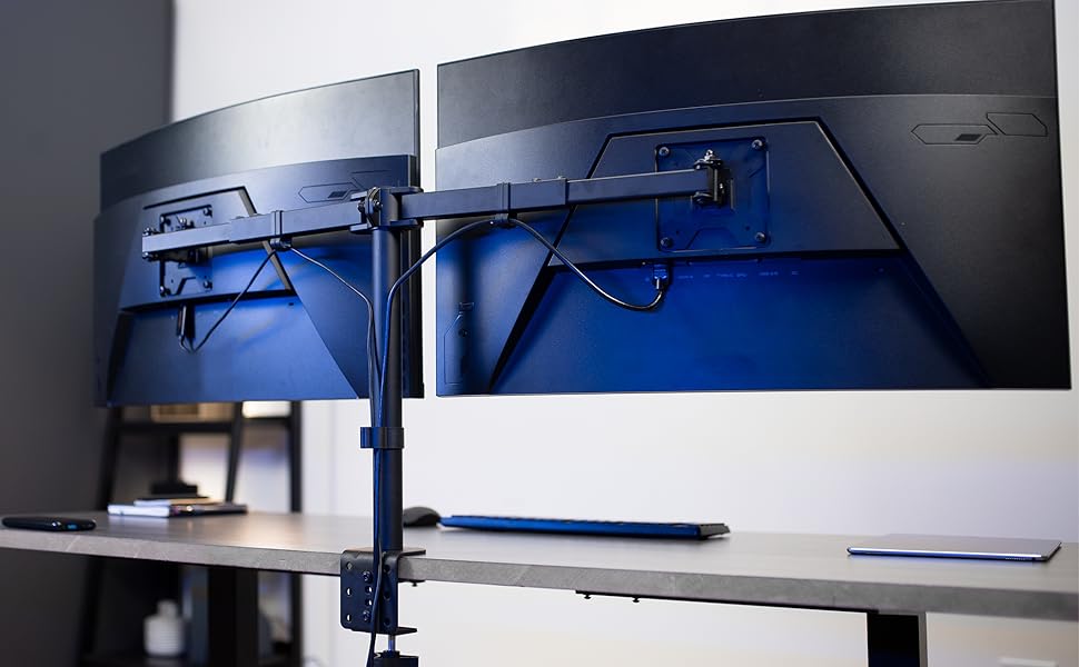Telescoping Dual Monitor Desk Mount