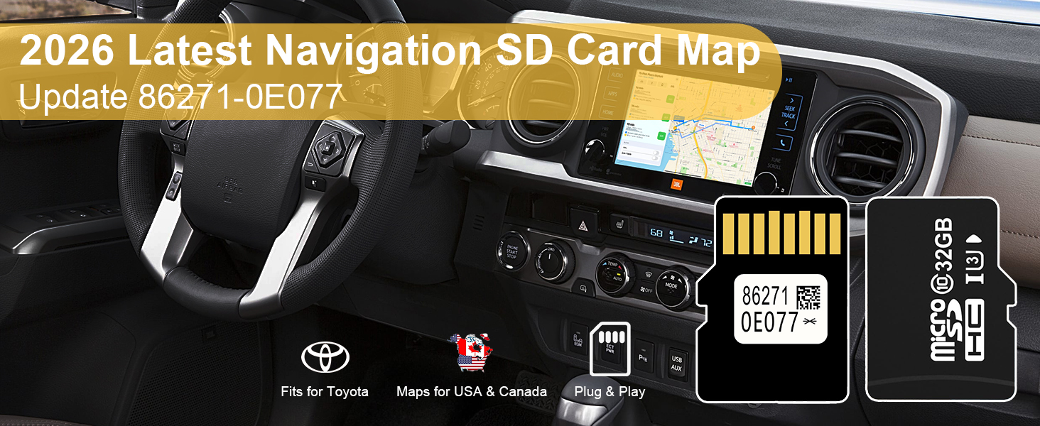 2024 map update gps navigation micro sd card for toyota sienna 2015