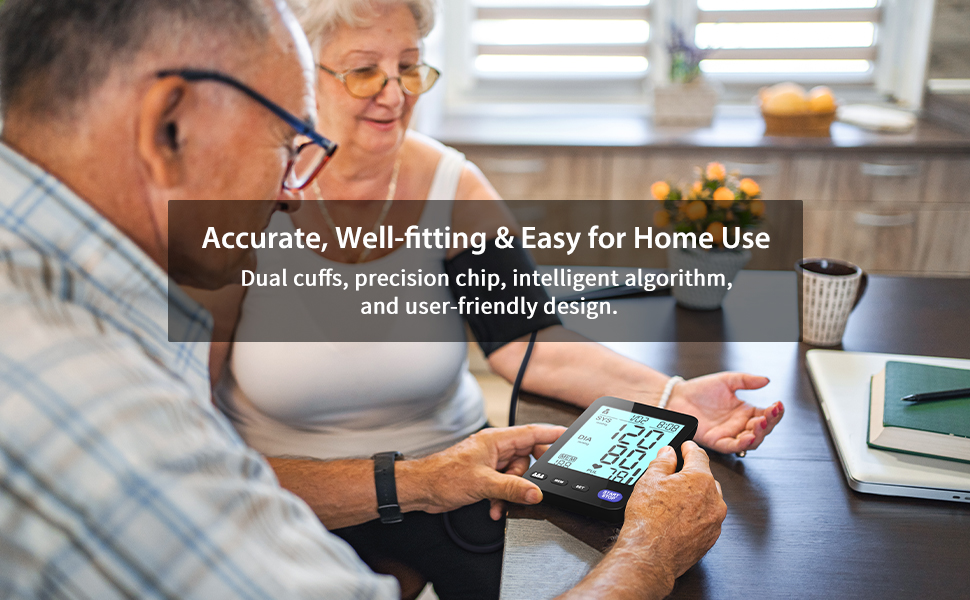 Accurate, Well-fitting &amp; Easy for Home Use, Vortisanery Blood Pressure Monitor with 2 Size Cuffs