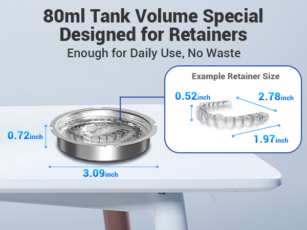 Ultrasonic Retainer Cleaner Machine dental cleaning pod compact portable cordless