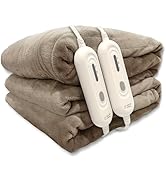 Tefici Electric Heated Blanket Queen Size, Dual Control Super Cozy Soft 2-Layer Flannel 84