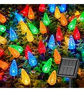 Brightown LED C6 Solar String Lights Outdoor Waterproof Fairy Lights, 22.64ft 50 LEDs Multicolor ...