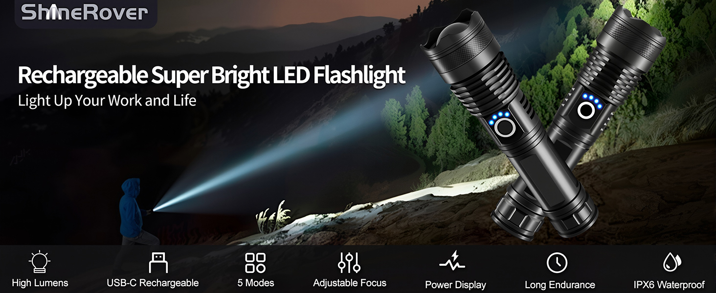 Rechargeable Flashlights High Lumens
