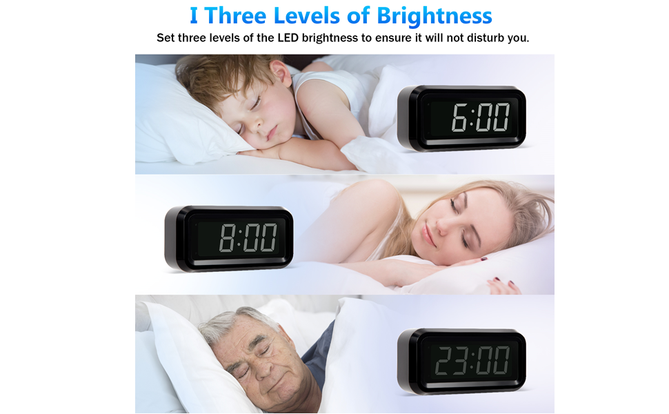 Brightness Adjustable Bedroom Alarm Clock 