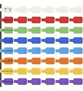 48PCS Colorful Large Cable Labels for Cords, Waterproof Cord Labels for Electronics Wires and Ide...