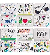 12 Pack Golf Themed Image Pattern Rectangular Metal Storage Organizer Tins Empty Gift Boxes with ...