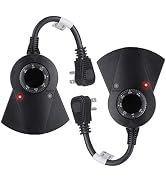 Outdoor Light Sensor Timer, 24 Hours Heavy Duty Waterproof Outlet Timer with 2, 4, 6 or 8 Hours C...