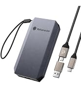 Yottamaster 512GB External SSD, USB 3.2 Gen 2x2 2000MB/s Aluminum Portable SSD 2-in-1 USB-C/A Cab...