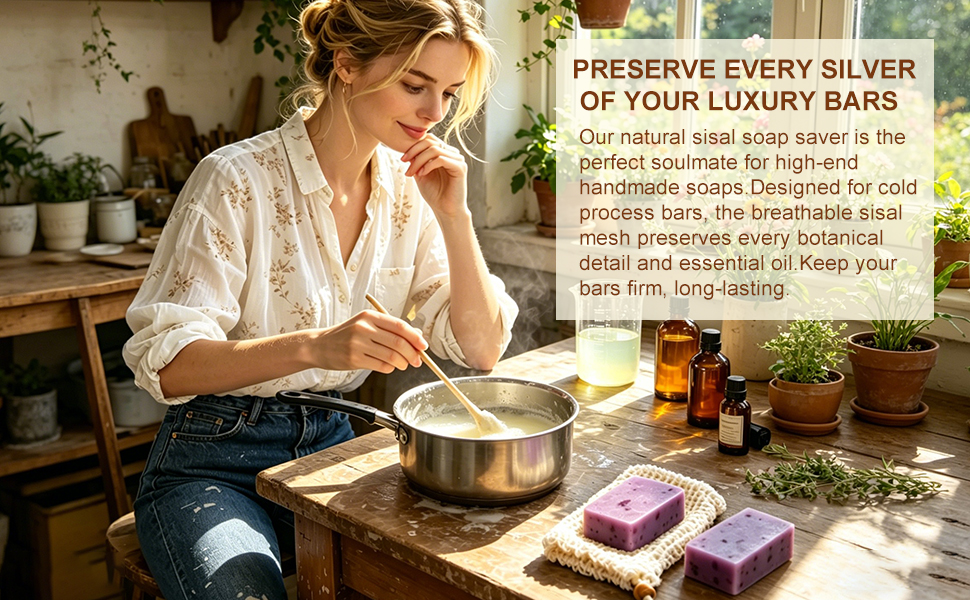 natural sisal soap saver keep handmade soaps firm and long-lasting