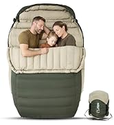 ATEPA Down Sleeping Bag, 700FP Cold Weather Wide XL 3 Season Double/Single Sleeping Bags for Adul...