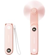 SWEETFULL Portable Handheld Mini Fan with LED Display, 2-in-1 Personal Foldable USB Rechargeable ...