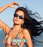 VANLINKER Retro Rectangle Polarized Sunglasses for Women Men Small 90s Style Vintage Trendy Narro...