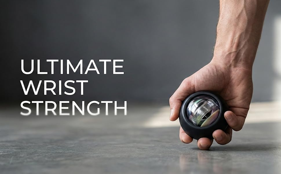 Self-Starting Wrist Power Gyro with Auto-Start Colorful LED Lighting and Torque Ball Hand Exerciser