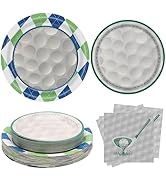 RVXHUA 150PCS Golf Party Decorations - Disposable Plates and Napkins for 50 Guests, Paper Tablewa...