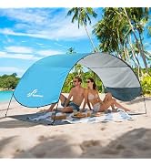 Sportneer Beach Tent Sun Shelter Beach Shade Canopy UPF 50+ UV Protection with 8 Wind Ropes and 1...