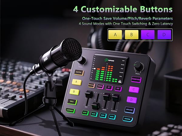 4 customizable buttons