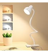 Uchoiceme Clip on Lamp USB Reading Light, 3 Color Modes, 10 Brightness Dimmable, 360° Flexible De...