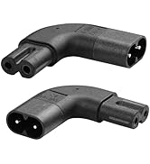 JSADZKJ IEC 320 C8 to C7 Power Adapter 90 Degree Angle C8 Male to C7 Female Extension Power Adapt...