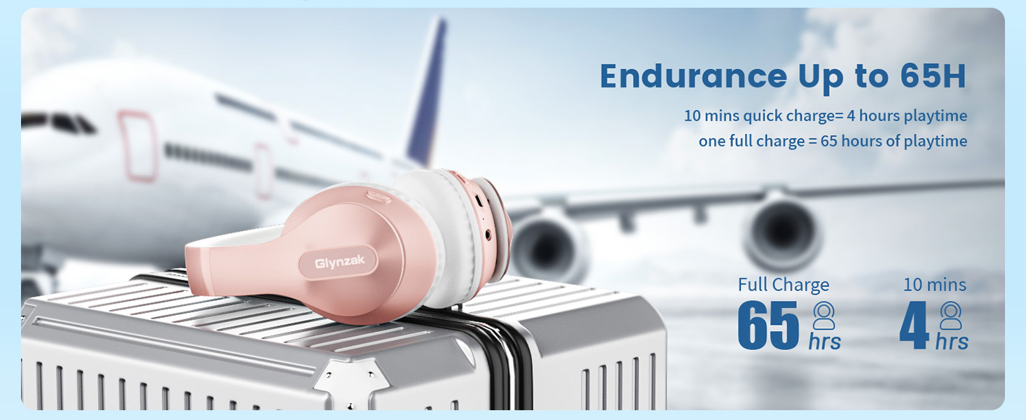 Endurance Up to 65H. 10 mins quick charge=4 hours playtime. one full charge=65 hours of playtime