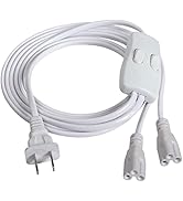 SinLoon T5 T8 LED Dual Switch Power Cord, 5.9 FT LED Tube Power Extension Cord with on/Off Swith ...