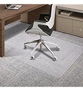 Clear Chair Mat - Shipped Flat, QQpony 48"x36" Office Chair Mat for Carpeted Floors, Heavy Duty C...
