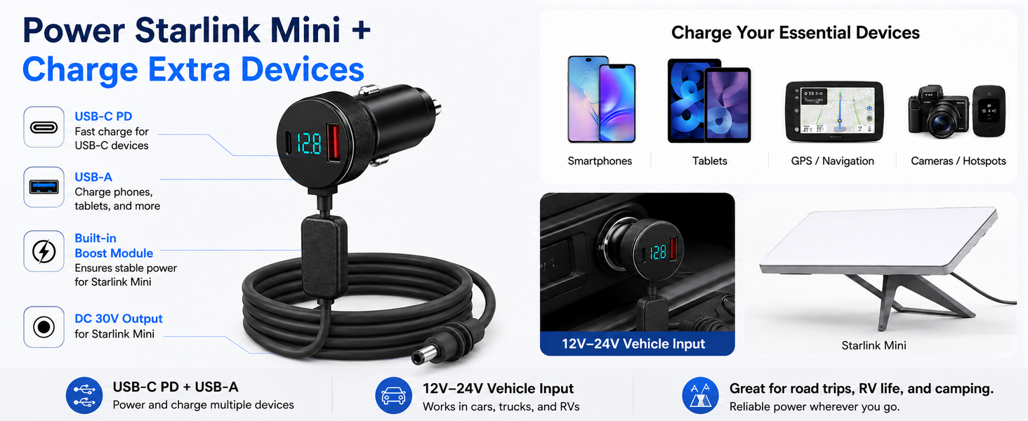 Starlink Mini Car Charger