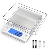 BOMATA 0.01g/1kg Upgraded Small Digital Scale, USB Rechargeable, with Larger Display and Hold,Tar...