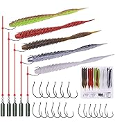 Drop Shot Baits Finesse Fishing Worms for Bass Fishing Soft Plastic Worms Drop Shot Rig Rubber Wo...