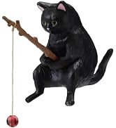White Cute Fishing Cat Car Dashboard Ornaments Car Interior Decoration Cute Resin Fishing Cat Fig...