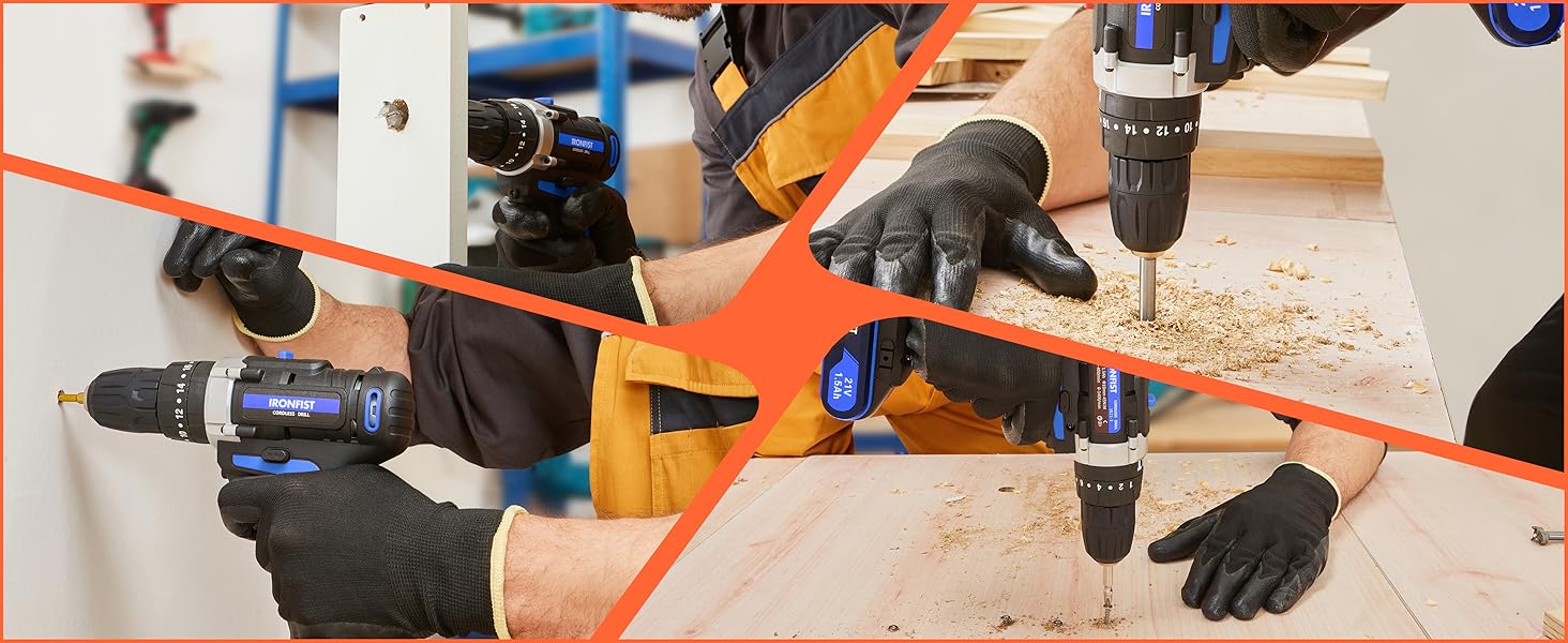 Cordless drill driver power impact screwdriver electric electrical tools batteries sets combo kits