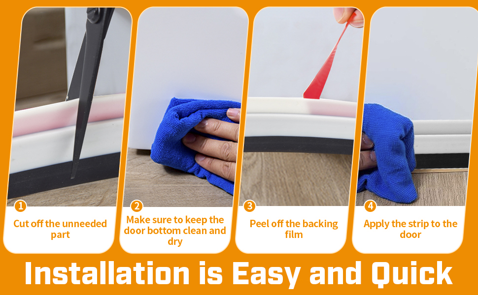 door draft stopper under door seal door sweep silicone door strip bottom gap blocker