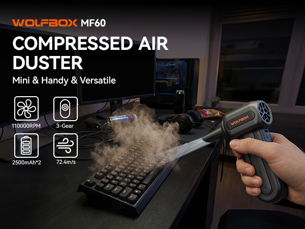 WOLFBOX MF60 Compressed Air Duster