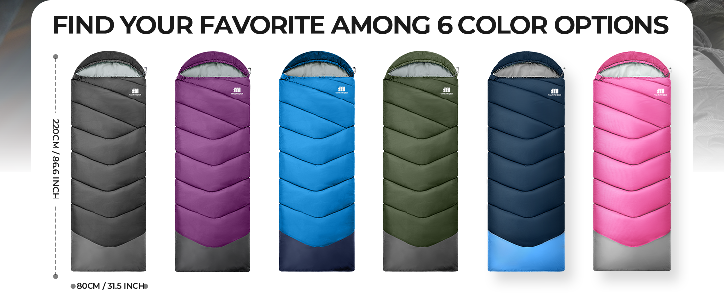 6 colors sleeping bag