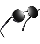 Joopin Retro Small Round Sunglasses for Men Women Trendy Circle Sun Glasses UV400 Protection Meta...