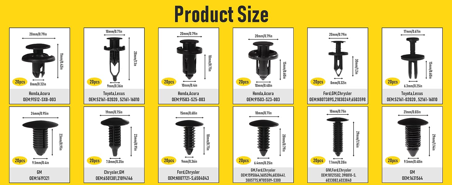Car Bumper Retainer Clips