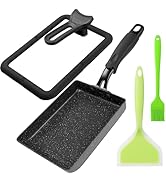 MyLifeUNIT Tamagoyaki Pan with Lid, Japanese Omelette Pan for Gas Stove &amp; Electric Stove, Nonstic...