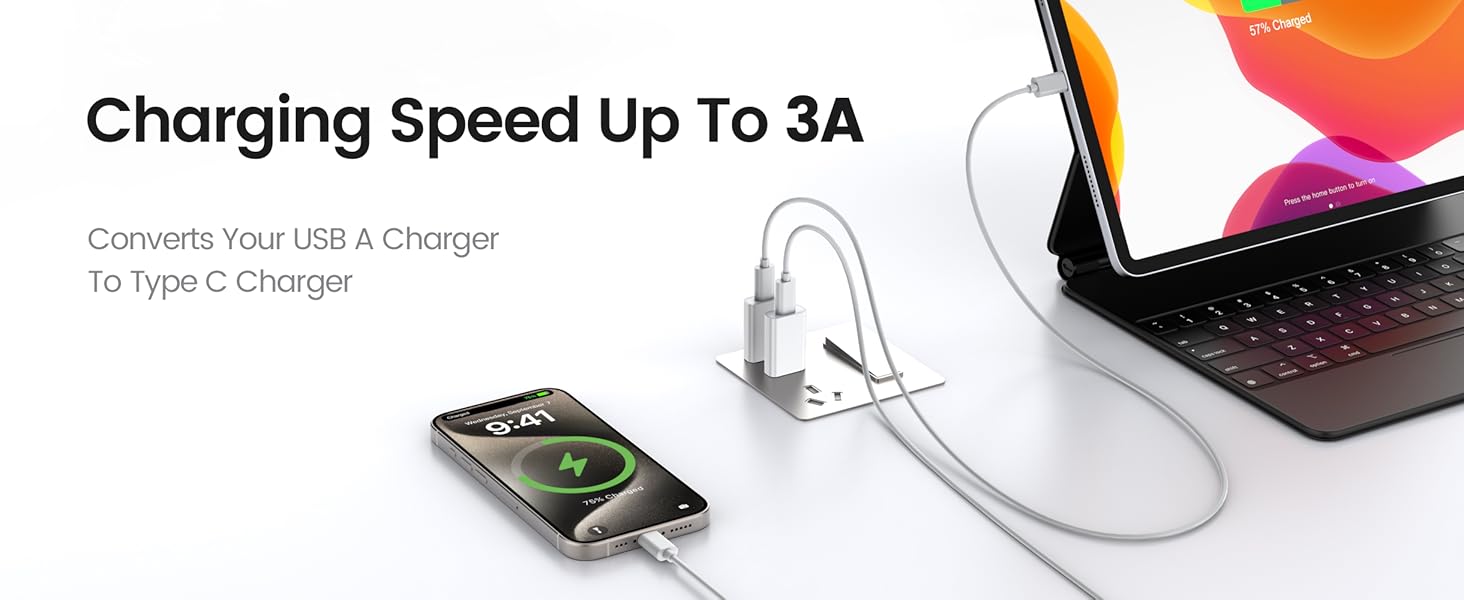 Converts Your USB A Charger To Type c Charger