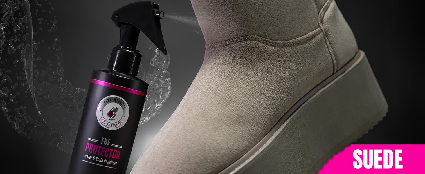 Keeps suedes spotless with the water and stain repellent 