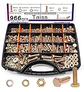 Taiss 966pcs Metric Bolt Assortment Grade 8.8 Heavy Duty,M4 M5 M6 M8 Hex Metric Bolts and Nuts Ki...