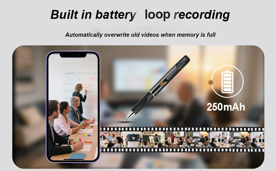 camera pen support loop recording