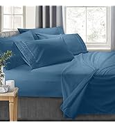 Clara Clark 6-Piece Bed Sheets - Luxury Pleated Sheets Set Bedding Sheet Set, 100% Soft Brushed M...