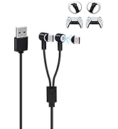 Mcbazel 2 in 1 Charging Cable for PS VR2/ PS5 Controller, Fast Charging Type-C Cord 90 Degree Mag...