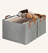 GRANNY SAYS Closet Storage Organizer Bins with Metal Frame - Large 2-Pack Storage Baskets for She...