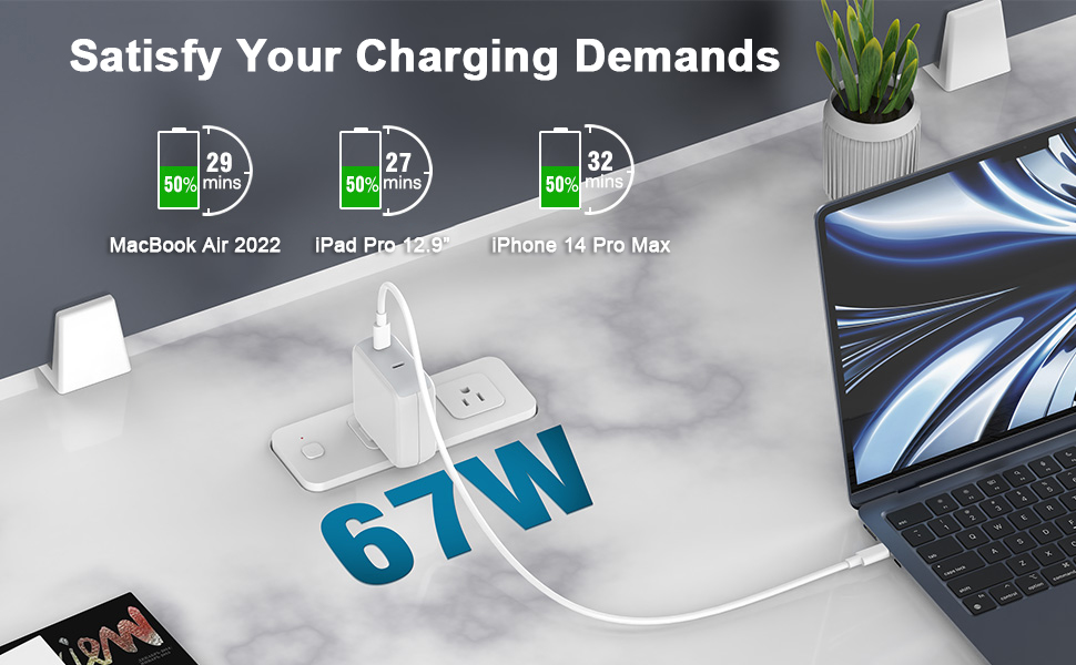 67w dual usb c charger