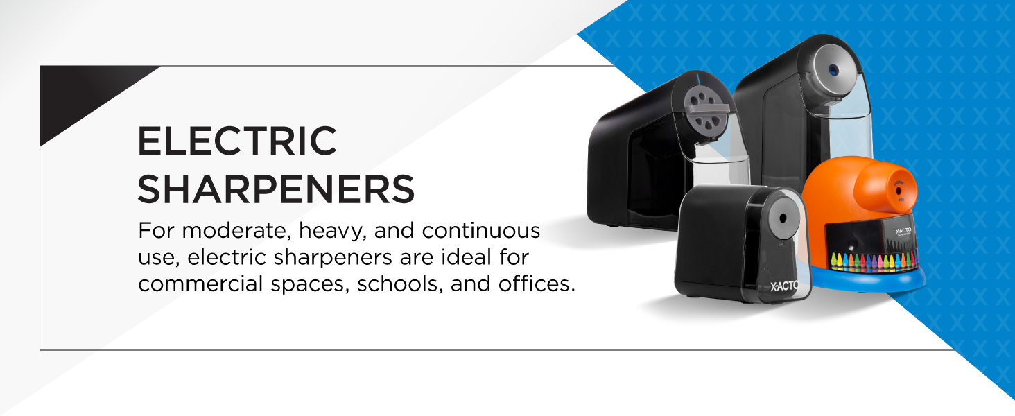 electric pencil sharpeners continuous use commercial space school classroom office home assortment