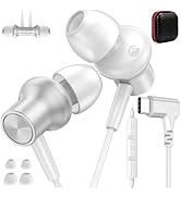 USB C Headphones Wired for iPad Pro/iPhone 17 Pro Max Air 16 15 Plus, 90° Right Angle Type C Earp...
