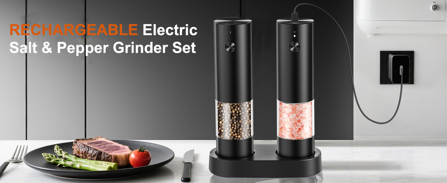 Electric Salt and Pepper Grinder Set