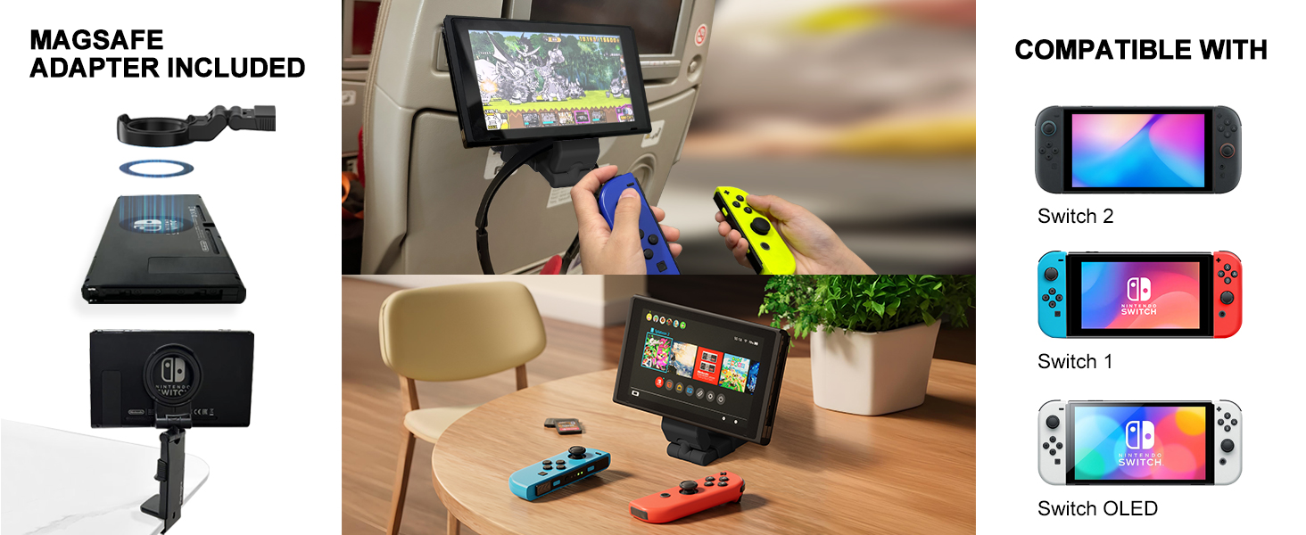 Perilogics Phone Holder for MagSafe is compatible with Switch 1, Switch 2, and Switch OLED