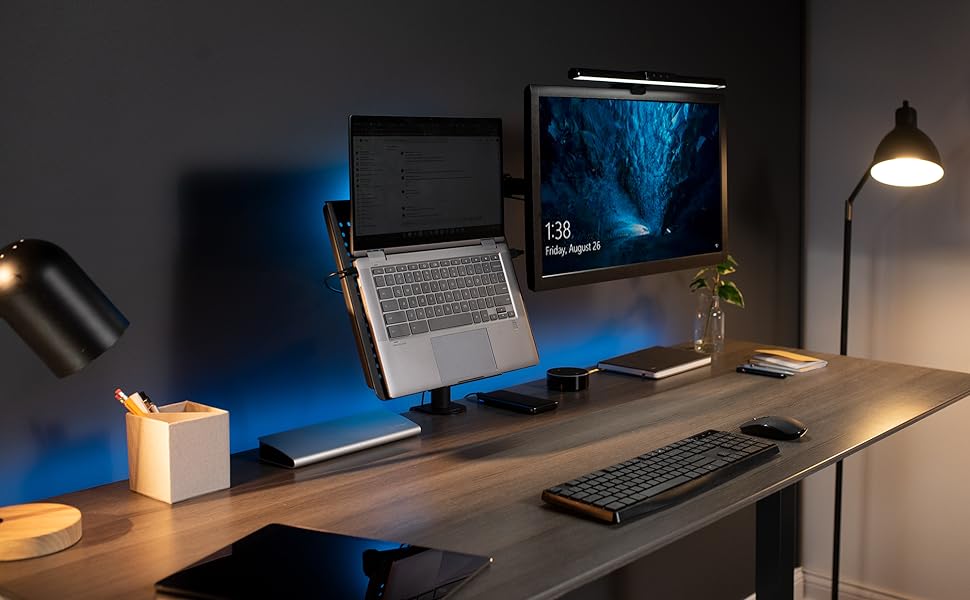 monitor mount and laptop holder